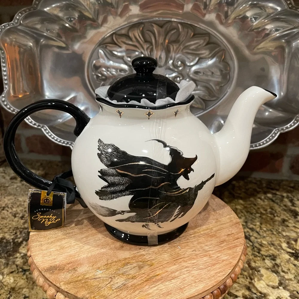 Potter’s Studio double sided teapot - halloween three witches and flying witch